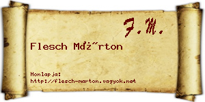 Flesch Márton névjegykártya